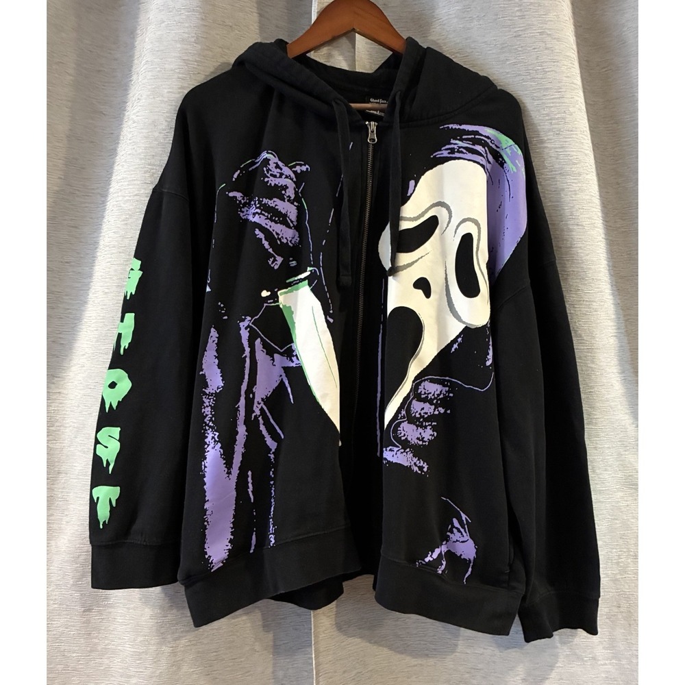 Ghost Face Scream Bioworld Zip Up Jacket Plus‎ Size 2 Horror
